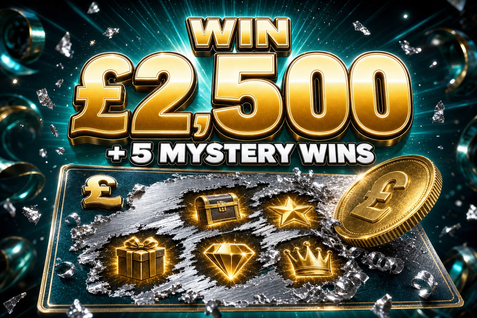 £2,500 Scratch Card - Win Cash OR 1 of 5 Mystery Prizes